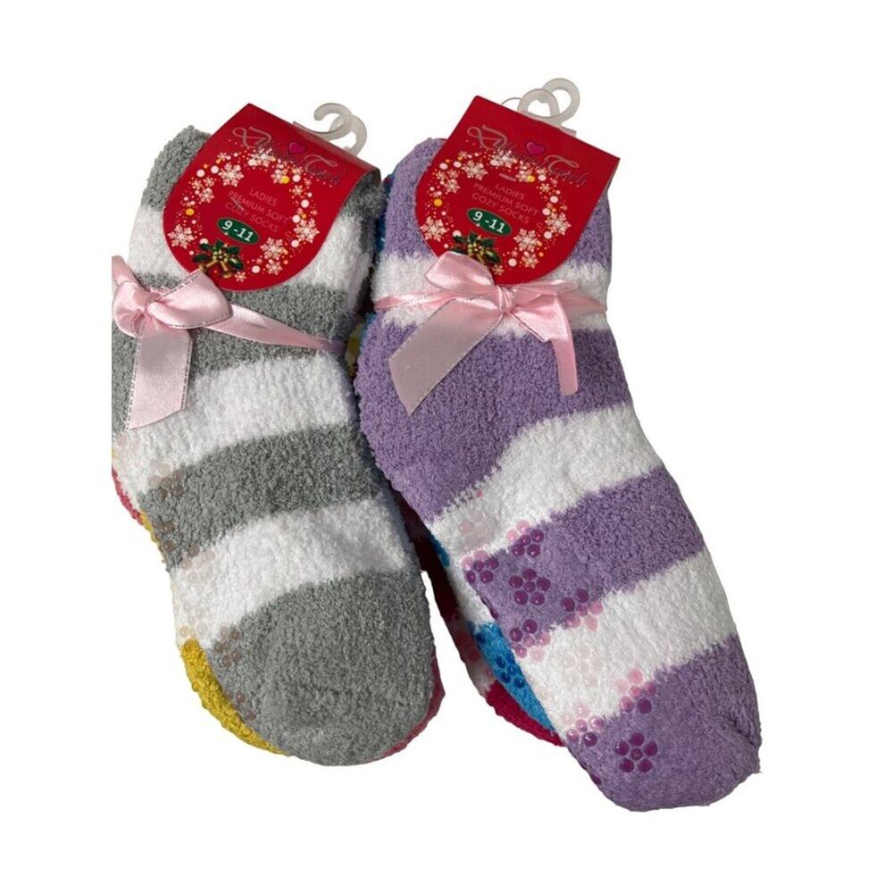 Bundle of Six Striped Cozy Socks